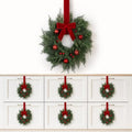 Thiccywoov 6 Pcs 10" Small Christmas Cabinet Wreaths with Velvet Bow by Jgiusenfg