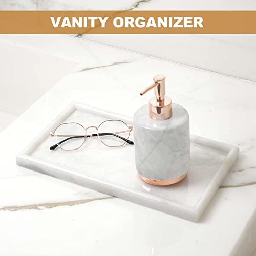 Koville African Natural Marble Tray, 12"x7" Coffee Table Vanity/Decorative Tray for Jewerly, Watch, Perfume Candle Tray for Bedroom/Bathroom/Kitchen Countertop - Image 5
