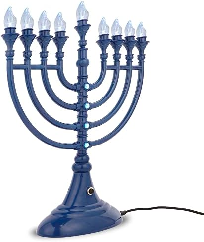 Multi-Pack Blue Traditional LED Hanukkah Menorahs Powered by Battery or USB Chanukiah Electric Menorah 4' Micro USB Cable Included Electronic Chanukah Candles Hanukah Decor Lights Minorah - Image 5