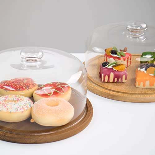 10.2''Glass Dessert Dome with Base, 11.8" Decorative Cake Tray - Image 3