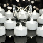 merrynights LED Candles, Tea Lights Candle Battery Operated, 100-Pack 200+Hours Flameless Tealight Candle, Realistic Tea Lights for Halloween Christmas Wedding, Pure White Light by Merrynights