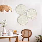 Briful 12" Wall Décor Pack of 3 Metal White Washed Starbursts Radial Plate Wall Art Modern Accent Hanging Wall Decorations For Home Office Bedroom Or Living Room Wall Sculptures - Image 3