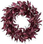 Balsam Hill | Artificial Christmas Wreath for Front Door | Greenery | Indoor & Outdoor Christmas Decor (Burgundy Red Leaves 26") by BalsamHill