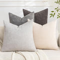 Set of 4 Soft Textured Decorative Throw Pillow Covers 18x18 Inch Cozy Farmhouse Cushion Cover Square Accent Pillow Cases for Bed Couch Sofa Living Room, Grey Series by Cozoomy