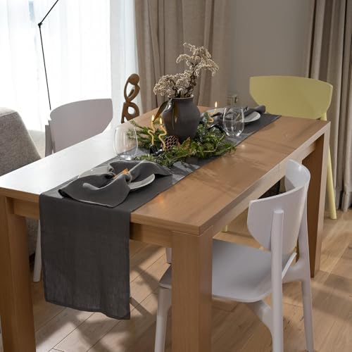 Linen Table Runner 60 inches Long - 100% Pure Linen Flax - Stonewashed European Linen Table Runner (Ash Grey, 14 x 60 Inch) - for Dining, Fall, Autumn, Thanksgiving - Image 6