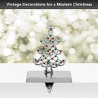 Christmas Stocking Holders – 2-Pack Christmas Tree Stocking Holders for Mantle – Metal Tree Stocking Holder Stand with Colored Stones – Durable and Stable Decorative Stand - Image 3
