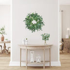 20"-22“ Green Eucalyptus Wreaths for Front Door with White Berries – Lifelike Spring, Summer, and Winter Wreath for Farmhouse Front Porch, Window, Door Decor - Image 5