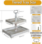 Decorative Tray - Cupcake Stand Two Tiered Tray Farmhouse Rustic 2 Tiered Serving Tray for Home and Kitchen Decor, Party, Weddings-Holiday Decoration Customizable Display Options - Image 2
