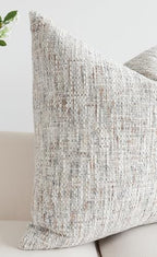 Textured Neutral Throw Pillow Covers 26x26 Set of 2 Soft Woven Chenille Euro Shams Decorative Boho Farmhouse Square Cushion Cases for Mid Century Modern Home Decor Bed Couch Sofa Living Room - Image 3