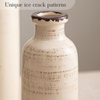 Ceramic Vase Set of 3 White, Ice Crackle Bud Vases for Flower Centerpieces - Image 4