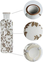Brown Ceramic Vase Set of 3, Vintage Brown Floral Vases for Home Decor - Image 3