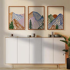 Glamativity 4 Pcs Colorful And Black Double-Sided Abstract Mountain Metal Wall Art , Mountain Line Art Décor, 3D Textured Minimalist Wall Decor, Rustic Nature Wall Décor for Living Room Bedroom Study (Mountain, M Size 17 x 12'') - Image 5