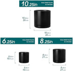 vancasso Ceramic Planters, Plant Pots for Indoor Plants, 6.25+8.25+10.25 Inch Ceramic Pots for Plants, Flower Pots with Drainage Holes (Black, 6.25+8.25+10.25 Inch) - Image 2