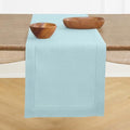 Solino Home 100% Pure Linen Table Runner Aqua Blue Hemstitch, 14 x 132 in by SolinoHome