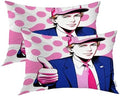 Batmerry American President Man Pillowcases, Smile Thumbs-Up Pink Spot Background Decorative Bed Pillow Cover with Hidden Zipper Soft Blended for Hair and Skin 20X26 in by Batmerry