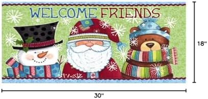 Evergreen Sassafras Fall Christmas Holiday Doormat Insert Bundle & Tray Set of 5, Interchangeable Entrance Door mats Indoor and Outdoor Welcome Mat 30 x 18 Tray Non Slip Backing Low Profile - Image 2