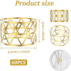 60 Pcs Gold Napkin Rings Bulk Metal Napkin Holder Buckles for Wedding Party - Image 2