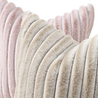 decorUhome Fall Faux Fur Throw Pillow Covers 24x24 Set of 2 Beige White - Image 2