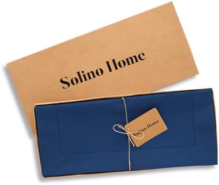 Solino Home Cotton Linen Table Runner Lapis Blue Woven, 14 x 60 in - Image 5