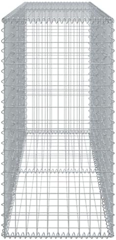 vidaXL Gabion Basket with Cover 78.7"x19.7"x39.4" Galvanized Iron - Image 6