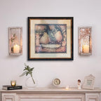 Mirrored Wall Candle Sconces Set of 2 with Scrollwork Design - Image 2