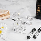 Crystal Napkin Holder Rings Square Design, Christmas Decorations for Dinner Clear 2" Set of 4 - Image 4