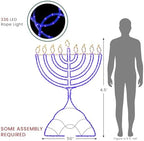 Northlight LED Lighted Hanukkah Rope Light Menorah 4.5' Blue/Clear Lights - Image 5