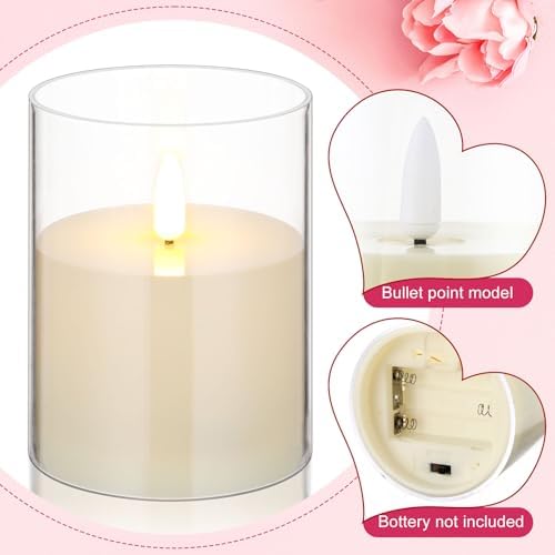 Yunlly 12 Pcs Rose Candle Rings with Candles Sets, Red - Image 3
