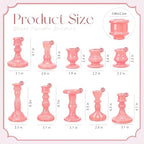 Mumufy 10 Pcs Glass Taper Crystal Candle Holders,Classic,Cream Pink - Image 2