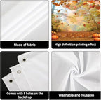 Fall Garage Door Cover Decorations Autumn Pumpkin Harvest Family Holiday Decor Maple Leaves Harvest Party Party Outdoor Indoor Cover 8X7ft - Image 3