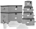 Stack Store Plus More 6pcs Hard Shell China Storage Containers for Cups and Mugs, Wine Glasses and Plates - Heavy Duty Dinnerware Storage by Stozu