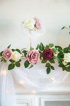 PONATIA 5FT Burgundy Artificial Flowers Garland - Image 3