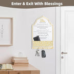 Dua for Entering and Leaving Home, Islamic Gifts, Key Holder, Ramadan Decorations, Islamic Home Decor, Islamic Wall Art, Islamic Decorations,Muslim Gifts for Women, Eid Gift, Mihrap Shape (White) - Image 5