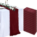 12 Pack Burgundy Cheesecloth Table Runner 23 x 120 Inch 10Ft by Pepmily