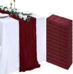 12 Pack Burgundy Cheesecloth Table Runner 23 x 120 Inch 10Ft by Pepmily