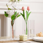 Clear Glass Cylinder Bud Vases,Small Clear Skinny Single Flower Vase for Centerpieces - Minimalist Bulk Vases for Wedding Birthday Bridal Shower Party Events Table Decor (clear-19XG-12pcs) - Image 5