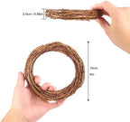 16 Pcs 6 inch Natural Grapevine Wreath Set, Hand-Woven Vine Branch Wreaths for DIY Crafts, Christmas Decorations, Home & Event Styling - Image 2