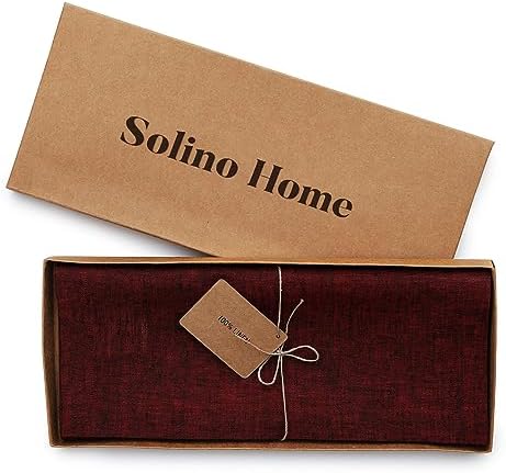 Solino Home 100% Linen Dining Table Runner Red Woven, Athena 14 x 48 in - Image 6