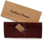 Solino Home 100% Pure Linen Table Runner Red Extra Long, Athena 14 x 144 in - Image 5