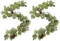 Artificial Grape Vine Leaf Garland Plant with 5 Strings Grapes, 6.5ft Artificial Fake Grape Vines Fake Greenery for Wedding Party Home Indoor Outdoors Decoration (2, Summer Leaf Garland) by SENCOS