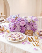 18inch Aisle Flower Garland Centerpieces, Artificial Flowers Purple & White Rose with Hydrangea, Floral Runner for Wedding Arch, Backdrop, Reception Table Decor, Ceremony Pathway - Image 5
