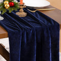 4 Pack Navy Blue Velvet Table Runner Cloth Fall Luxurious Wedding Decor by Socomi