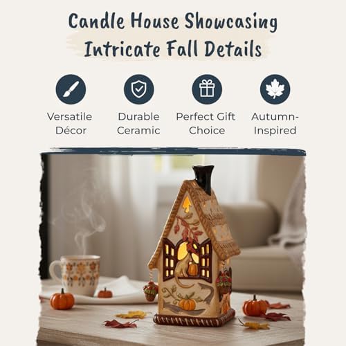 Blue Sky Clayworks Autumn Candle House, Ceramic, Home Decor Accents - Image 4