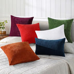 decorUhome Soft Chenille Christmas Green Throw Pillow Covers 26X26 Set of 2 - Image 5