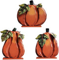 Rustic Wood Fall Pumpkin Decor Indoor Standing Flat Pumpkin Decorations by Veclotch