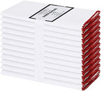 Cotton Clinic Cloth Napkins with Trim - Everyday Use Table Dinner Napkins - Soft Durable Washable - Ideal for Dinner Party Wedding Christmas Easter - Set of 12-20x20 inches Red White Napkins by CottonClinic