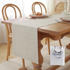 100% Pure French Linen Table Runner (Natural,14x132 Inch) - Image 6