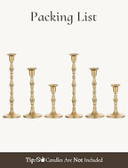 Gold Candlestick Holders Vintage: Brass Taper Candle Holders - Image 7