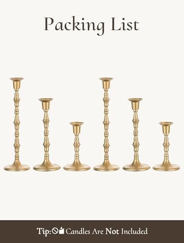Gold Candlestick Holders Vintage: Brass Taper Candle Holders - Image 7