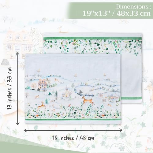 Maison d' Hermine Placemats Set of 4 Reusable 100% Cotton (13"x19") - Image 4